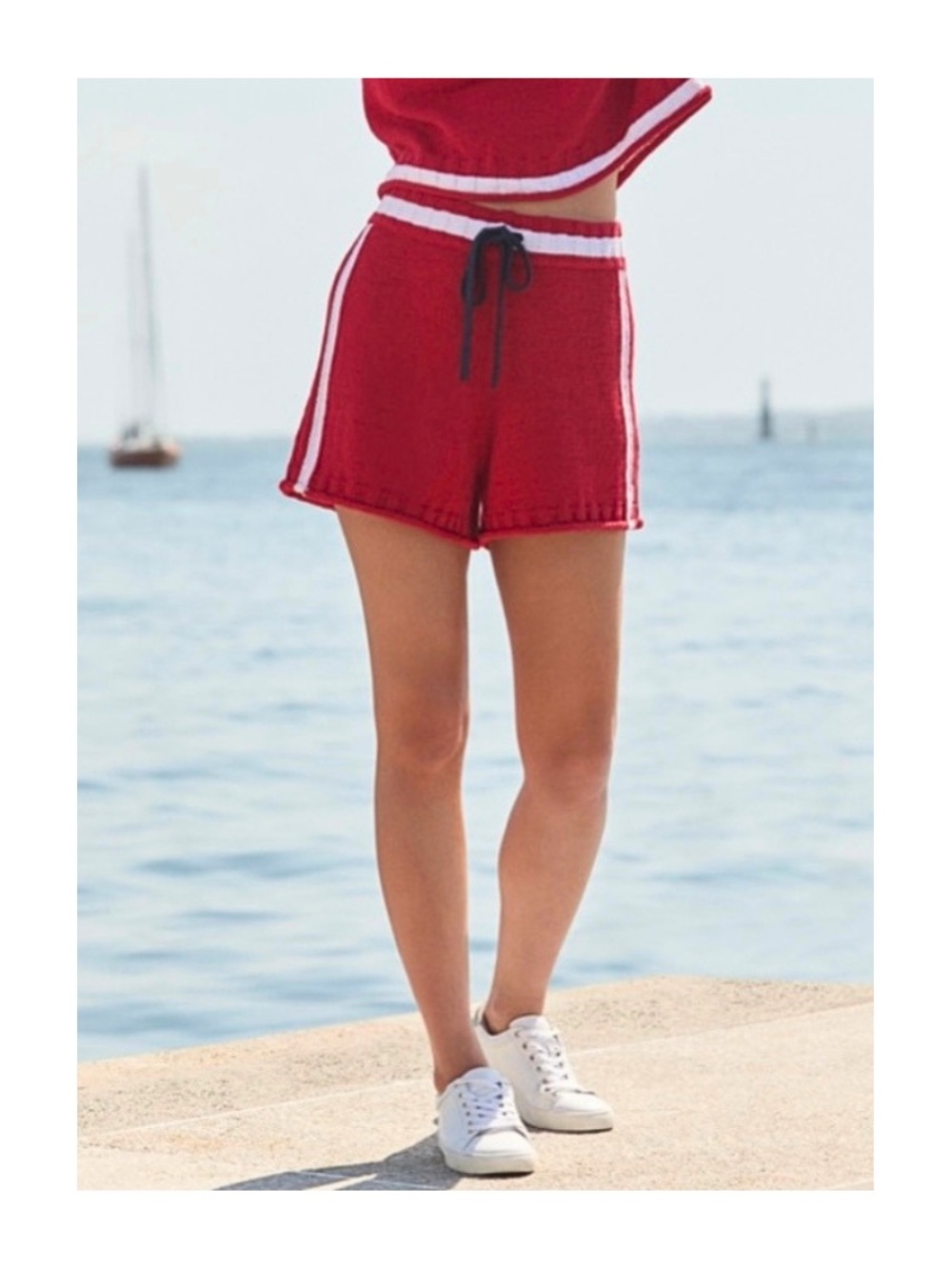 LOFT Lou & Grey Patriotic Knit Sweater Shorts Red White Blue XS